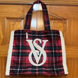 Victoria’s Secret Red Plaid Tote Purse NWT